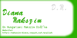 diana makszim business card